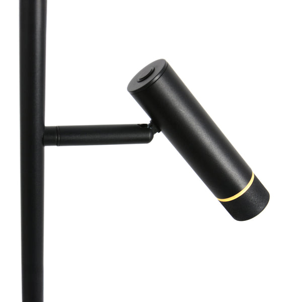 Vloerlamp volari 4711zw zwarte 2-lichts leeslamp met dim to warm led