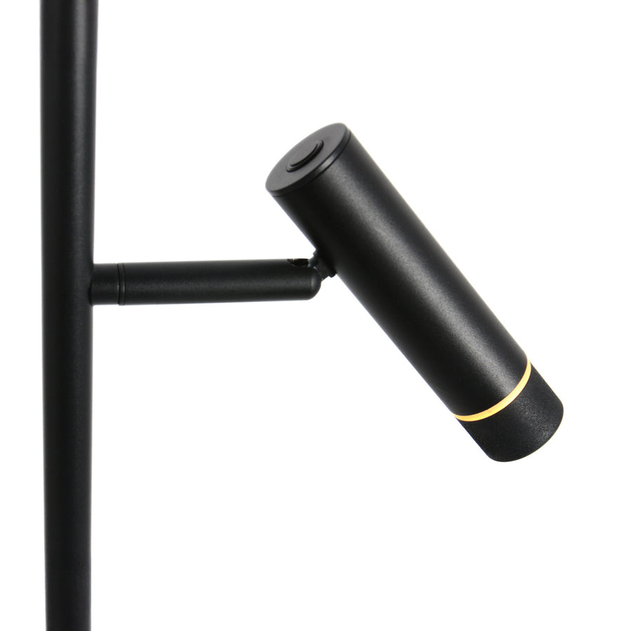 Vloerlamp volari 4711zw zwarte 2-lichts leeslamp met dim to warm led