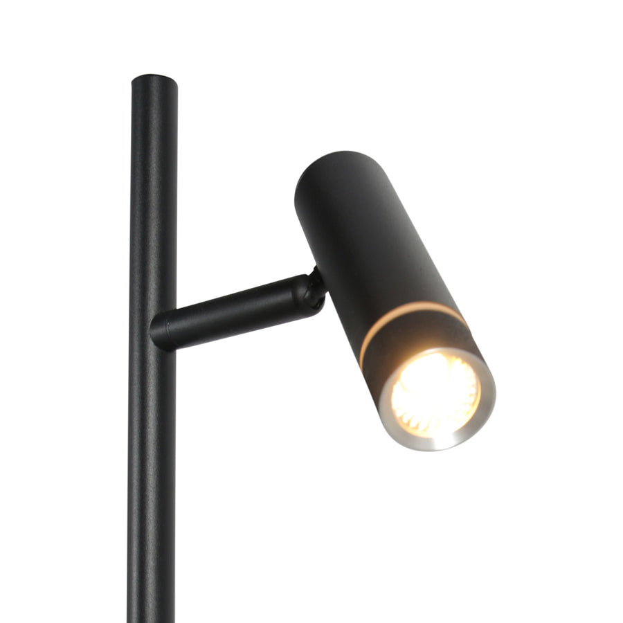Vloerlamp volari 4711zw zwarte 2-lichts leeslamp met dim to warm led
