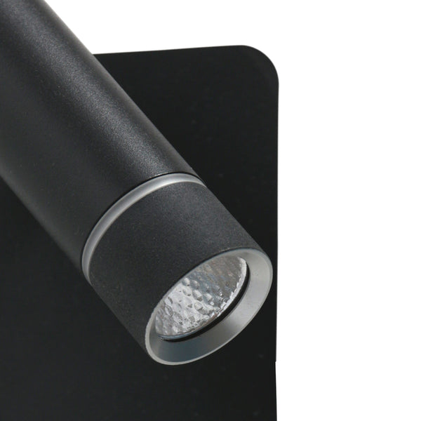 Wandlamp volari 4712zw zwart met dimbare led en richtbare kop