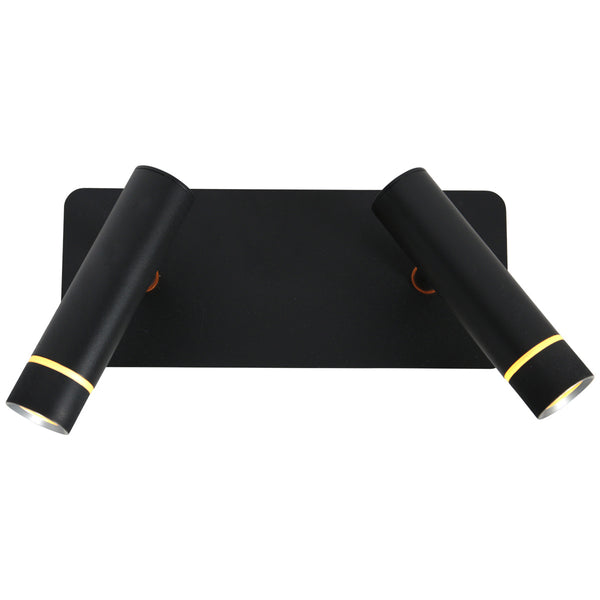 Wandlamp volari 4713zw zwart 2-lichts met warme led