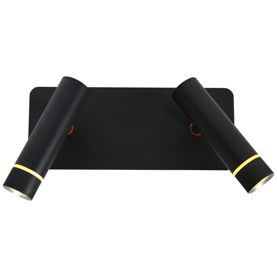 Wandlamp volari 4713zw zwart 2-lichts met warme led