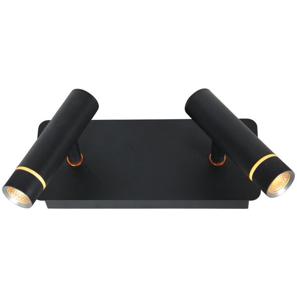 Wandlamp volari 4713zw zwart 2-lichts met warme led