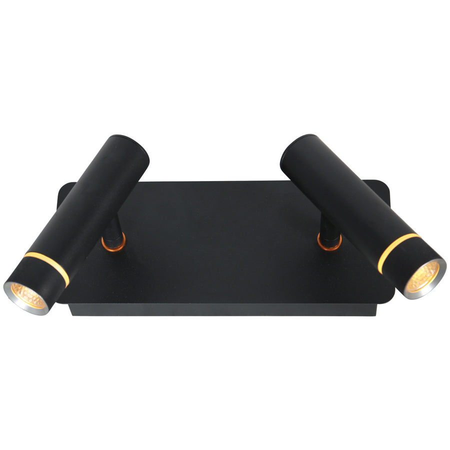Wandlamp volari 4713zw zwart 2-lichts met warme led