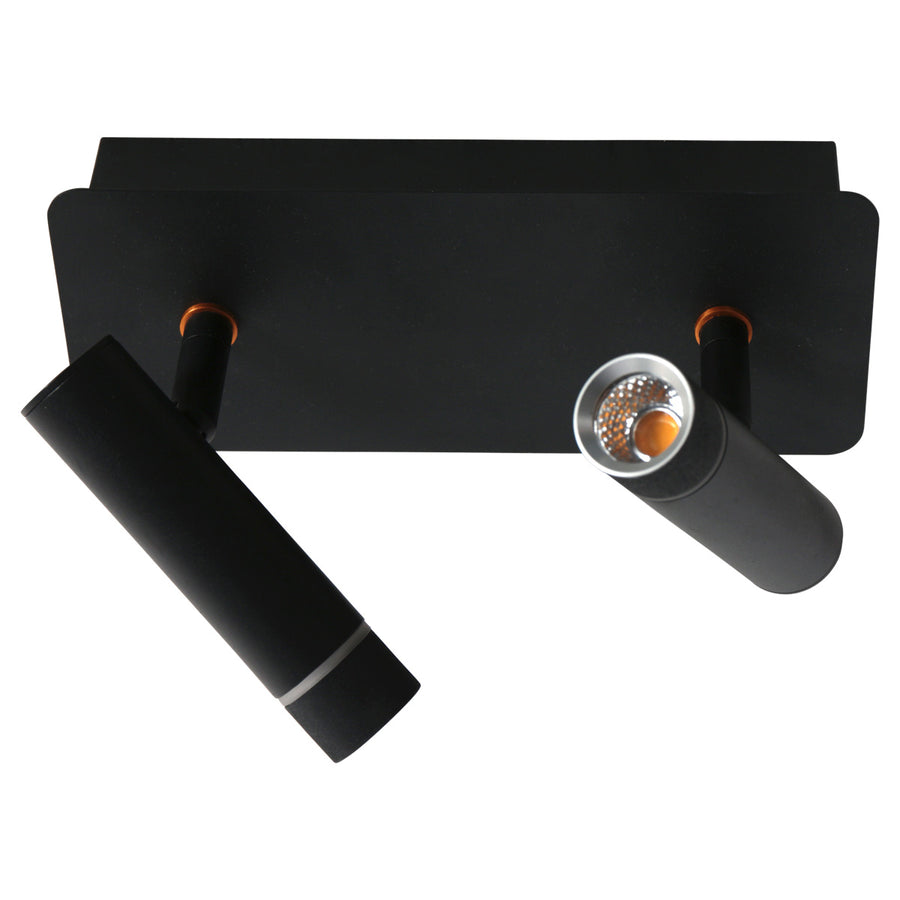 Wandlamp volari 4713zw zwart 2-lichts met warme led