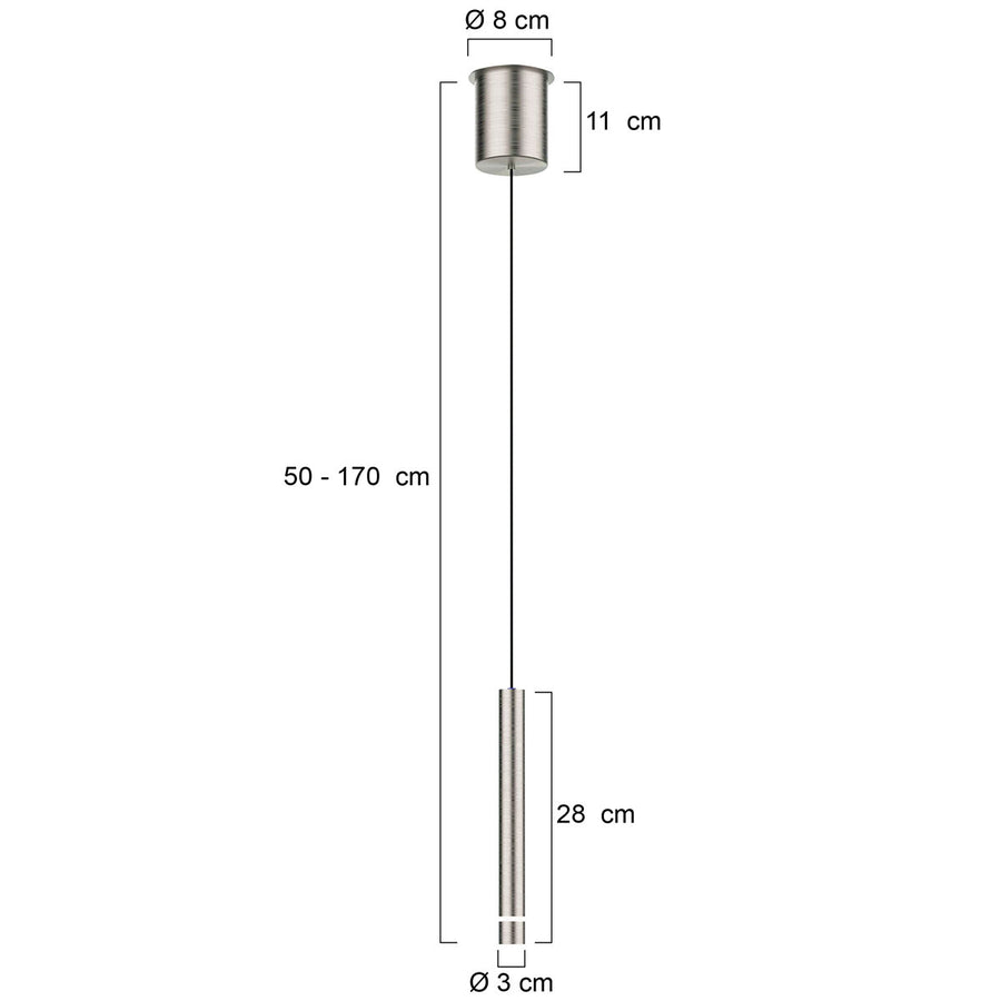 Hanglamp volari 4714st stalen pendellamp met warm led-licht