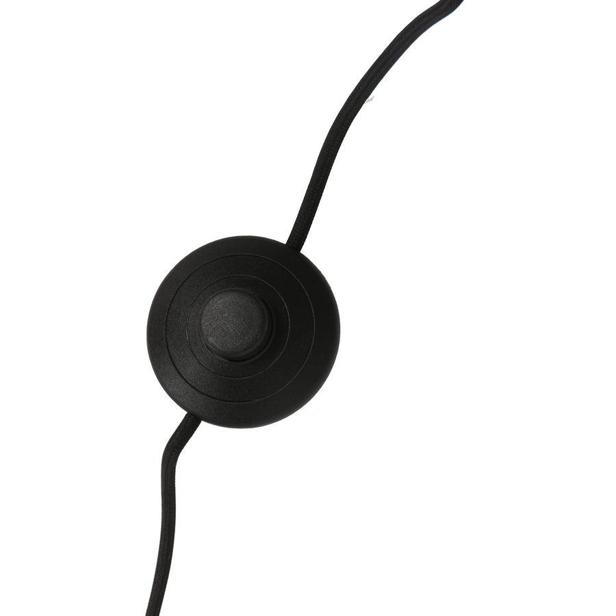 Vloerlamp stang 4721zw met zwart beige bamboe kap en leeslicht