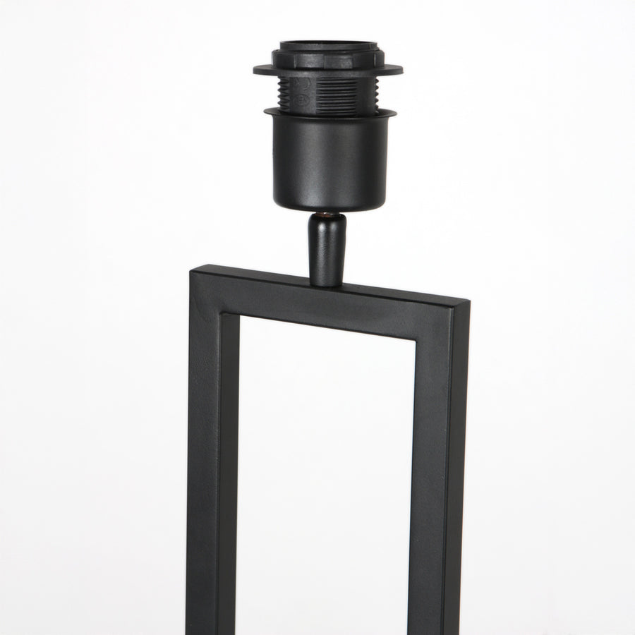 Vloerlamp stang 4721zw met zwart beige bamboe kap en leeslicht