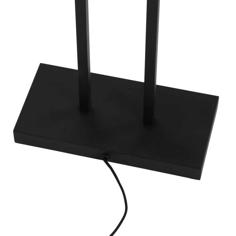 Vloerlamp stang 4728zw met blauwe velours kap en leeslicht