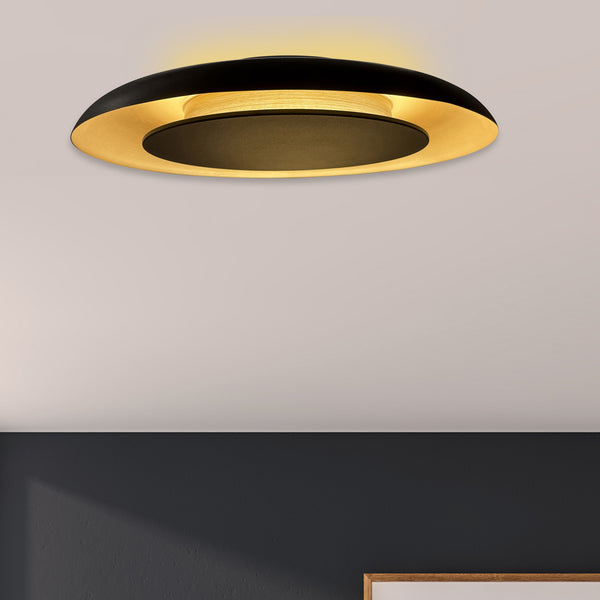 Golden veil 4732zw luxe plafondlamp met zwarte finish en gouden gloed
