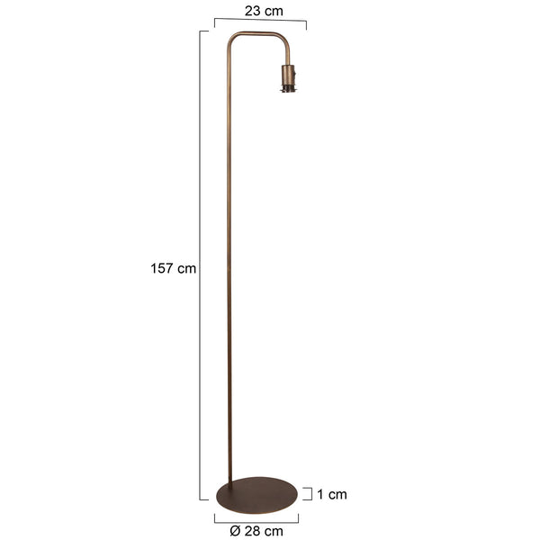 Vloerlamp brons stang 4737br met e27 fitting, zonder kap