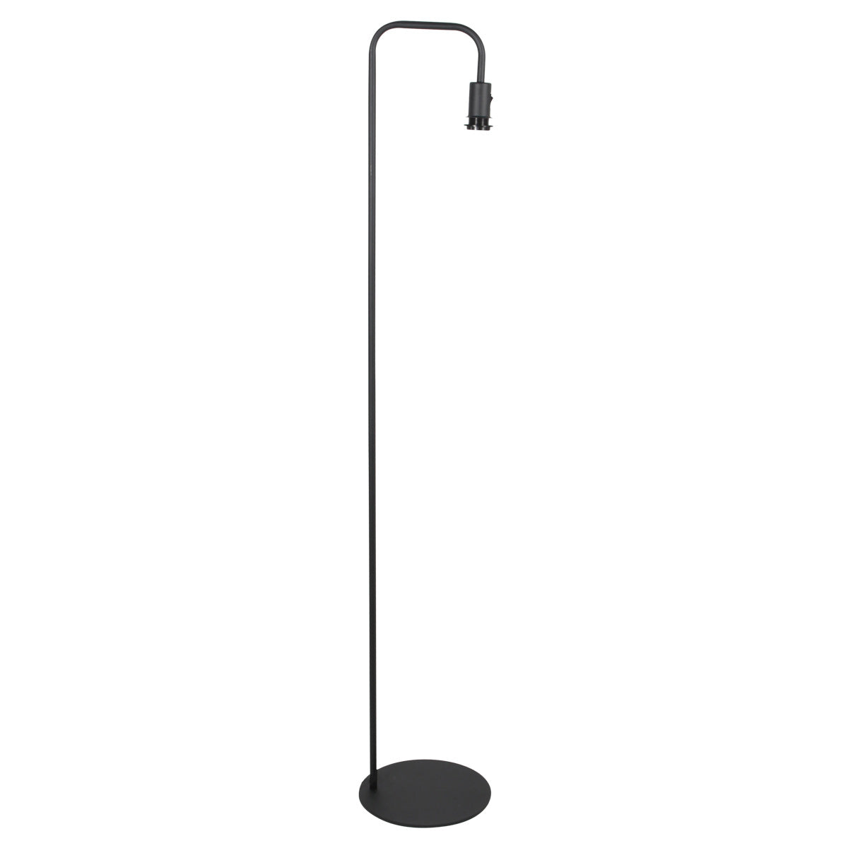 Vloerlamp zwart stang 4737zw met e27 fitting, zonder kap