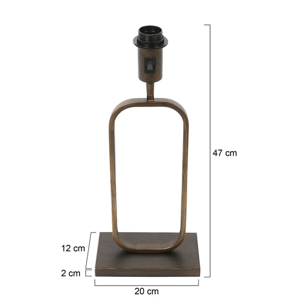 Bronzen tafellamp stang 4739br sfeerlamp zonder kap