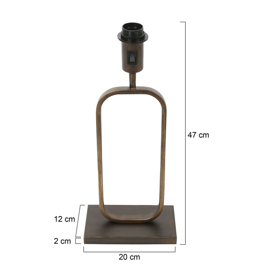 Bronzen tafellamp stang 4739br sfeerlamp zonder kap