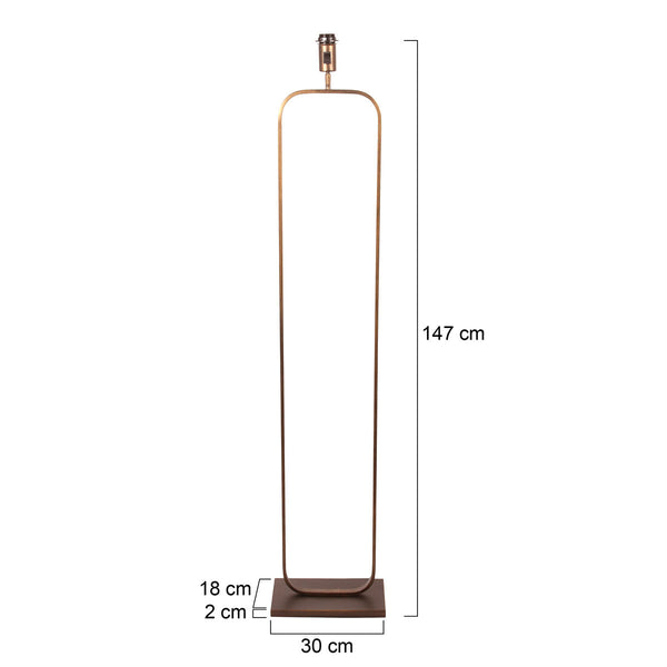 Bronzen vloerlamp stang 4740br, robuust en tijdloos design, zonder kap