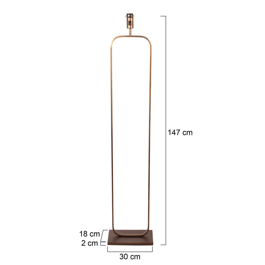 Bronzen vloerlamp stang 4740br, robuust en tijdloos design, zonder kap