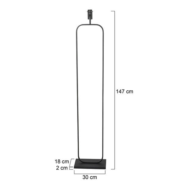 Zwarte vloerlamp stang 4740zw, strak en veelzijdig design, zonder kap