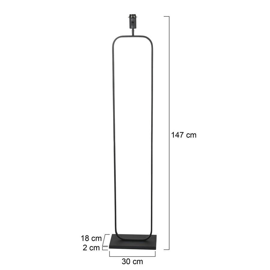 Zwarte vloerlamp stang 4740zw, strak en veelzijdig design, zonder kap