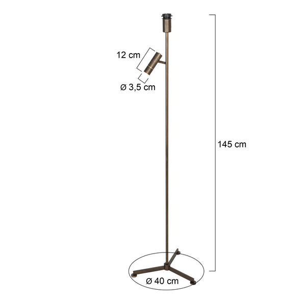 Stang 4741br bronzen vloerlamp met leeslicht en e27 fitting