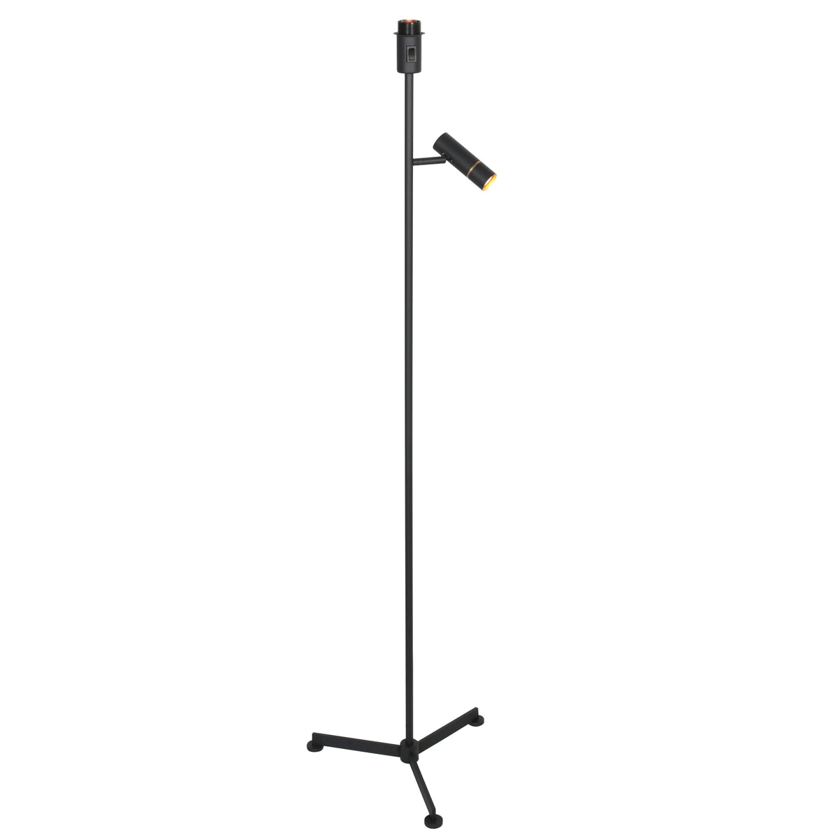 Stang 4741zw zwarte vloerlamp met leeslicht en e27 fitting