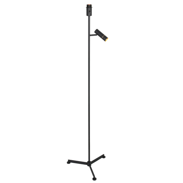 Stang 4741zw zwarte vloerlamp met leeslicht en e27 fitting