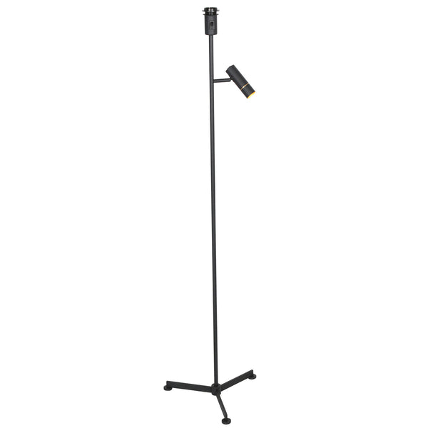 Stang 4741zw zwarte vloerlamp met leeslicht en e27 fitting
