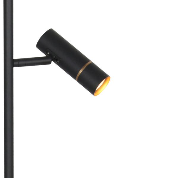 Stang 4741zw zwarte vloerlamp met leeslicht en e27 fitting