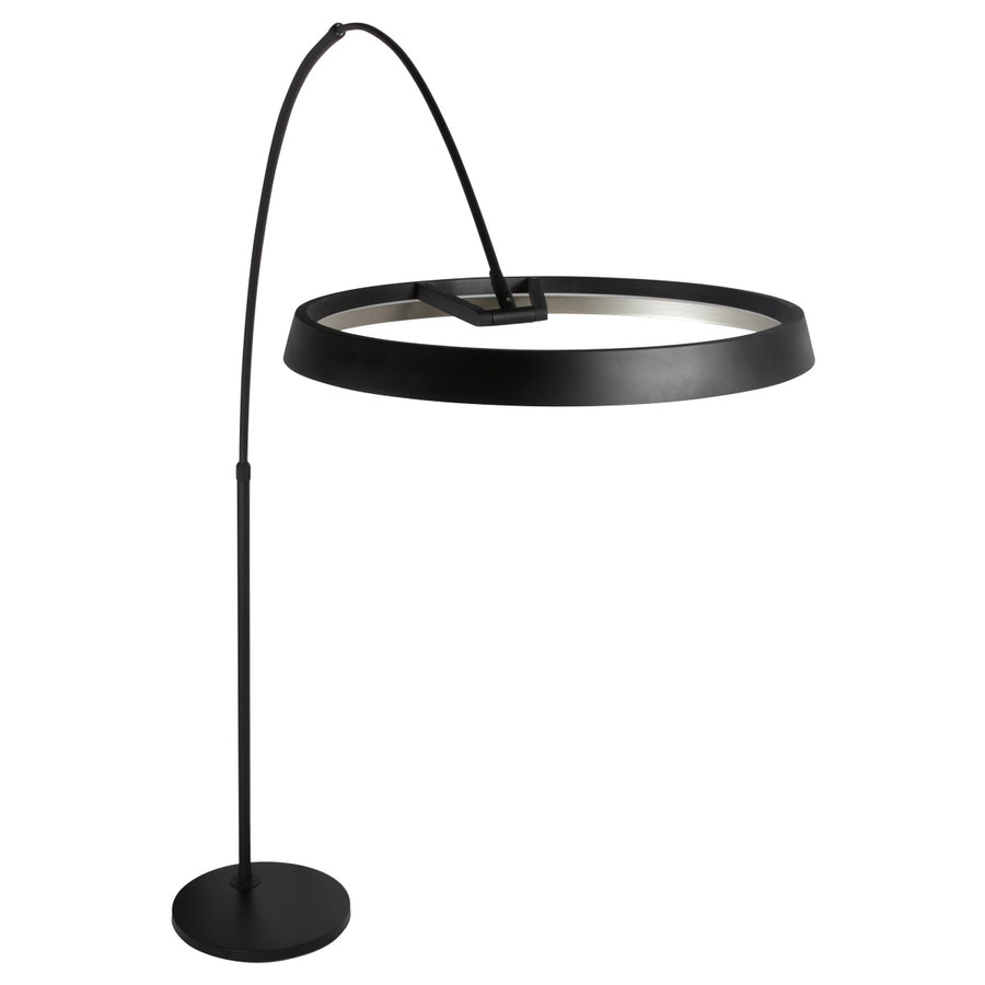Booglamp ringlux 4742zw, zwarte booglamp met grote ledring