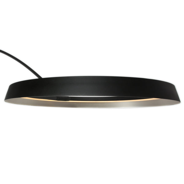 Booglamp ringlux 4742zw, zwarte booglamp met grote ledring