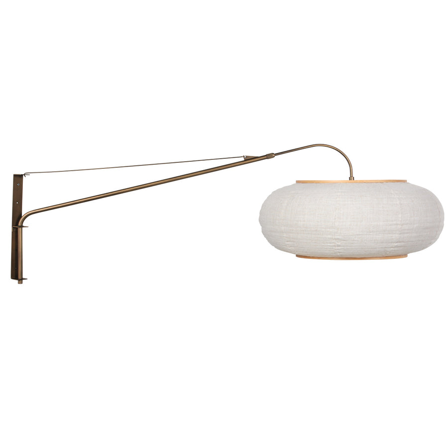 Wandlamp silva alba 4747br brons met linnen kap ø60 cm