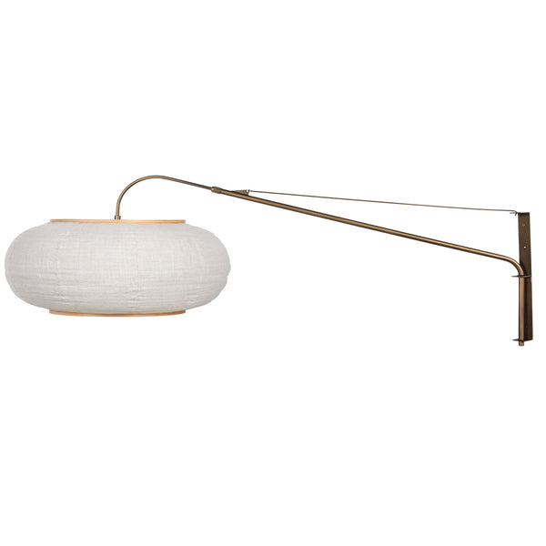 Wandlamp silva alba 4747br brons met linnen kap ø60 cm