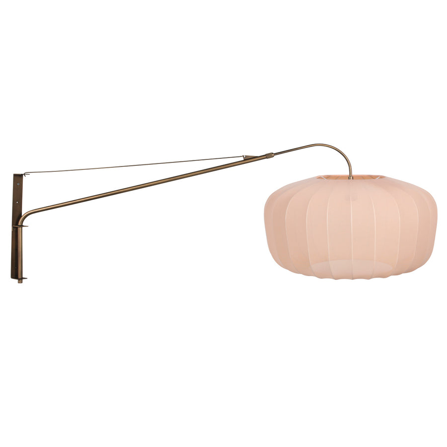 Wandlamp vela lino 4748br brons met beige-crème textiel kap