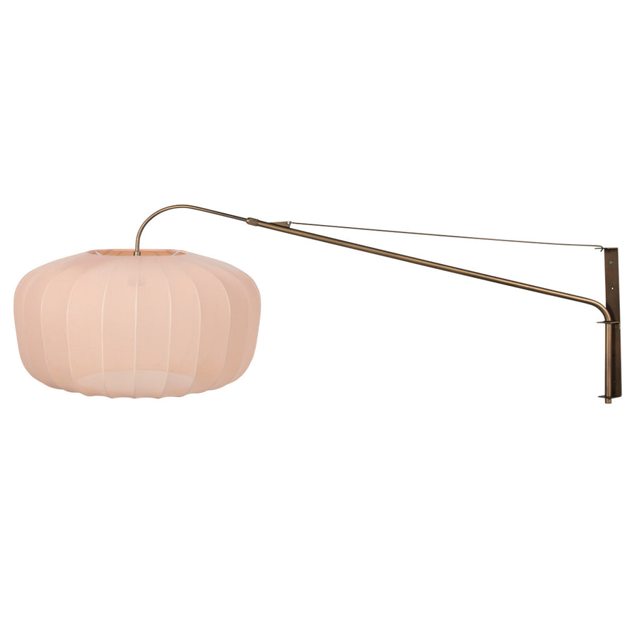 Wandlamp vela lino 4748br brons met beige-crème textiel kap