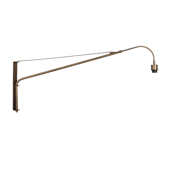 Wandlamp elegant classy 4751br brons met grof grijs linnen kap ø50 cm