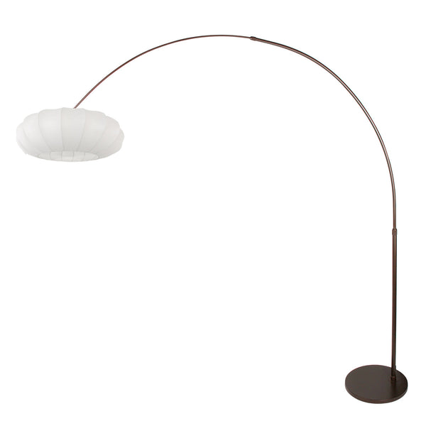 Booglamp luma nola 4755ca cacao met witte zijden kap