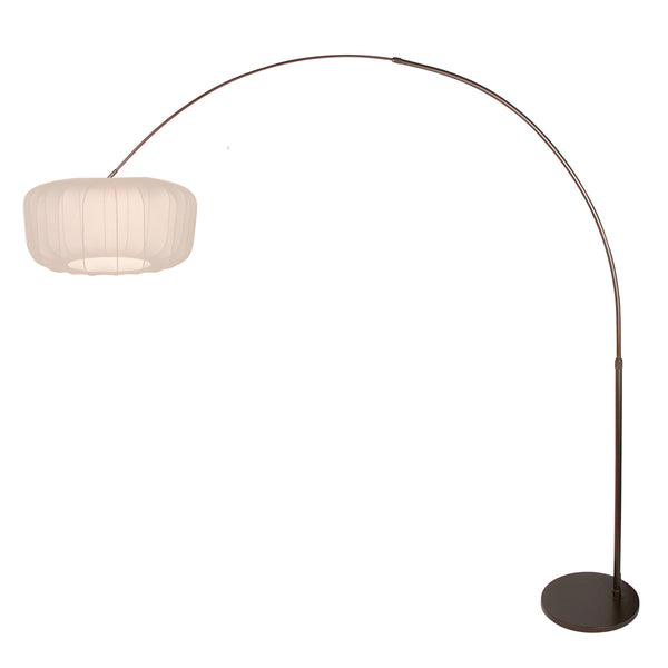 Booglamp vela lino 4762ca cacao met beige-crème textiel kap