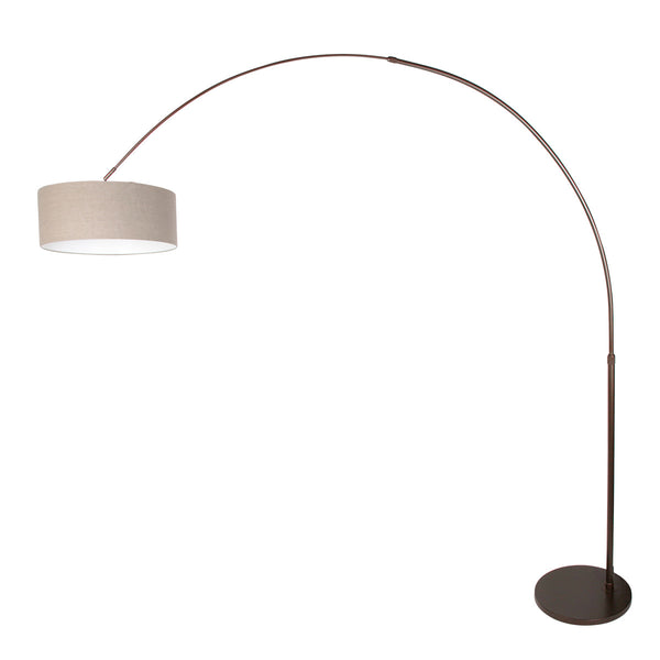 Booglamp sparkled light 4767ca cacao met grijs grof linnen kap