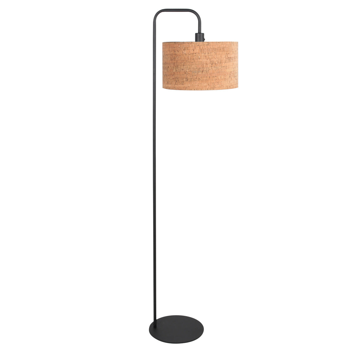 Stang 4774zw, zwarte vloerlamp met kurk kap
