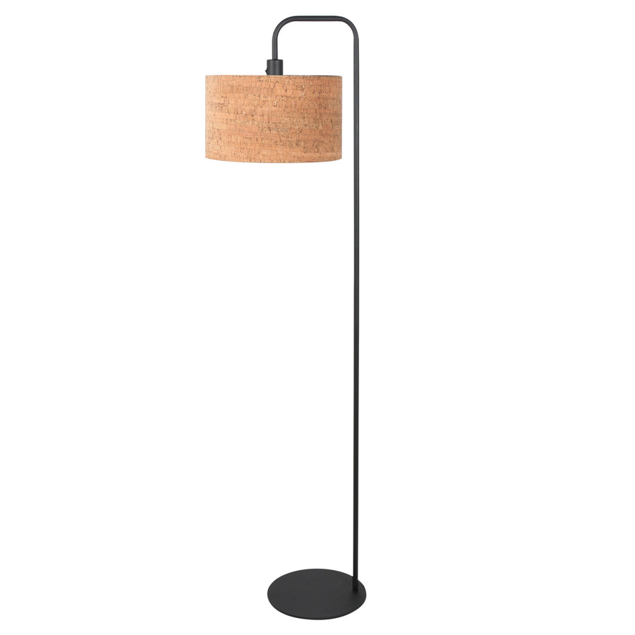 Stang 4774zw, zwarte vloerlamp met kurk kap