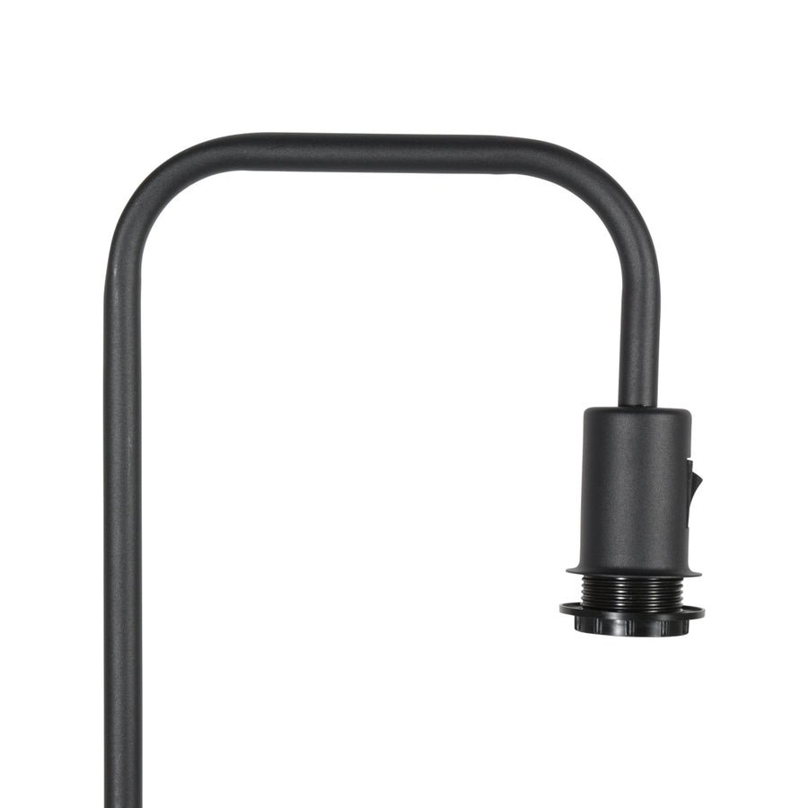 Stang 4775zw, zwarte vloerlamp met fijn linnen kap