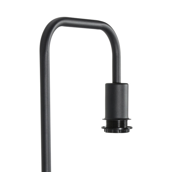 Stang 4775zw, zwarte vloerlamp met fijn linnen kap