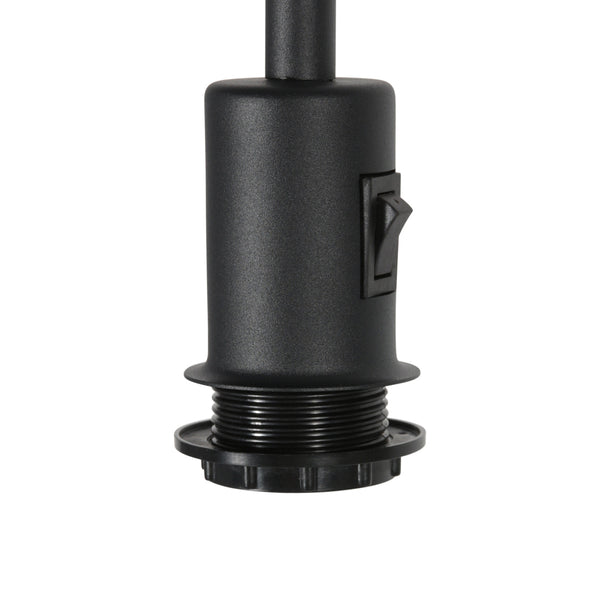 Vloerlamp stang 4779zw zwart met grof grijs linnen kap