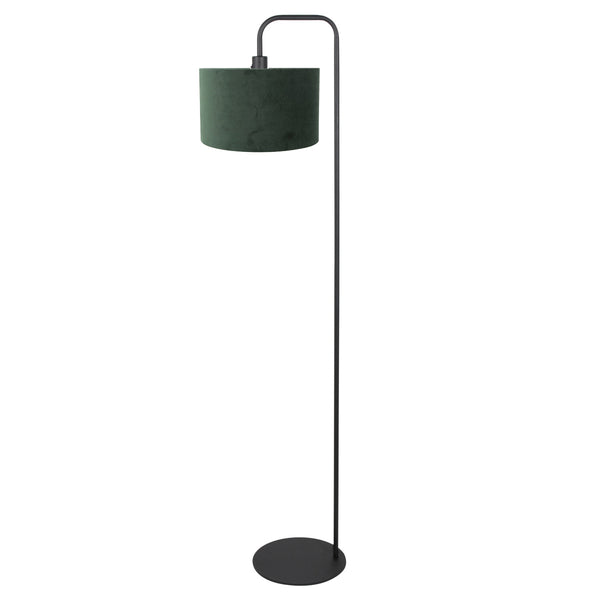Vloerlamp stang 4780zw zwart met groene velours kap