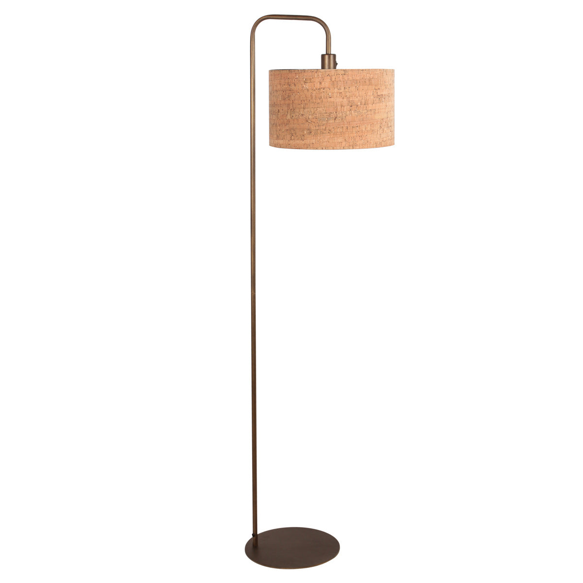 Stang 4783br, bronskleurige vloerlamp met kurk kap