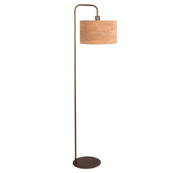 Stang 4783br, bronskleurige vloerlamp met kurk kap