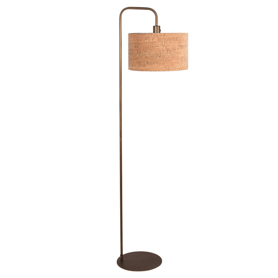 Stang 4783br, bronskleurige vloerlamp met kurk kap