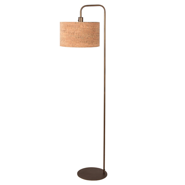 Stang 4783br, bronskleurige vloerlamp met kurk kap