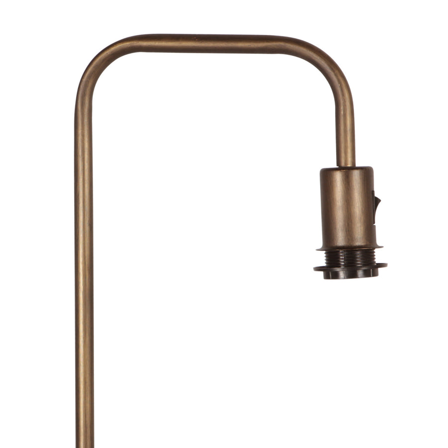 Vloerlamp stang 4787br bronskleurig met grof grijs linnen kap