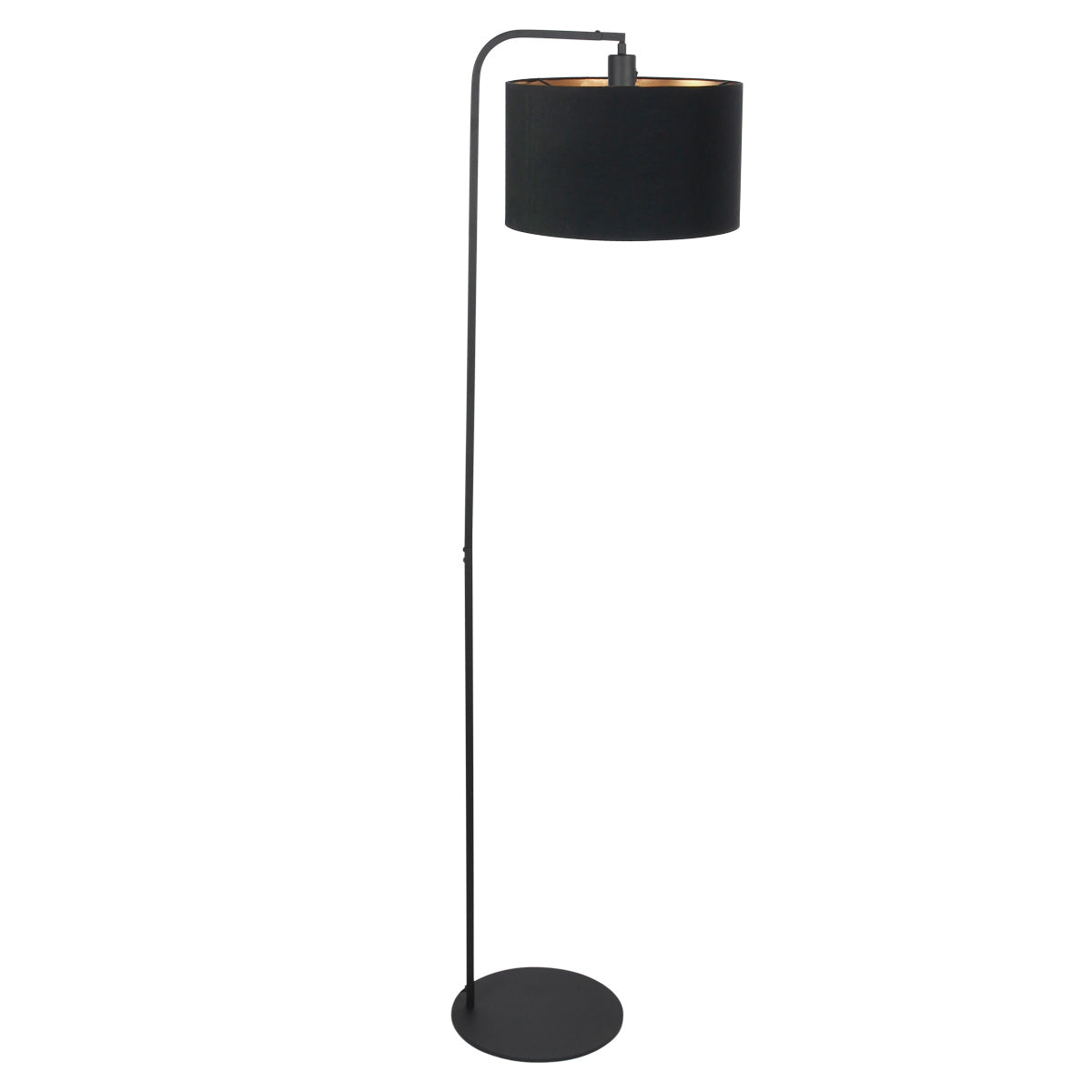 Vloerlamp stang 4791zw met zwart linnen kap