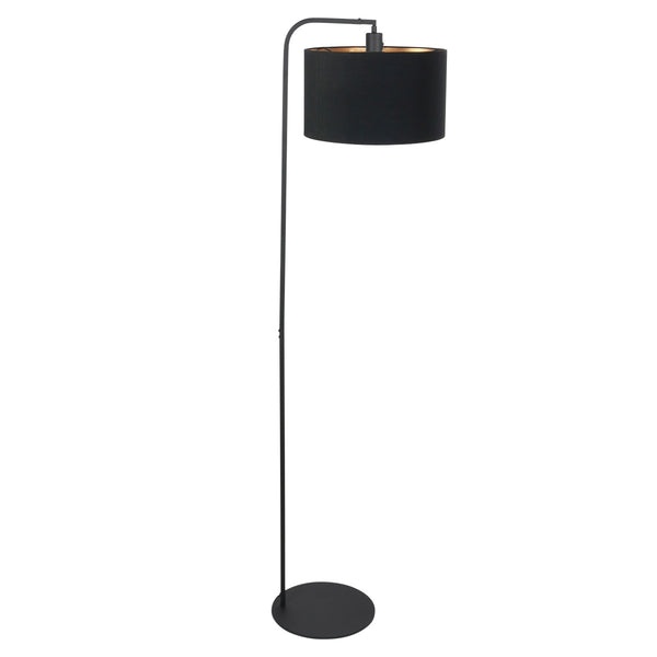 Vloerlamp stang 4791zw met zwart linnen kap